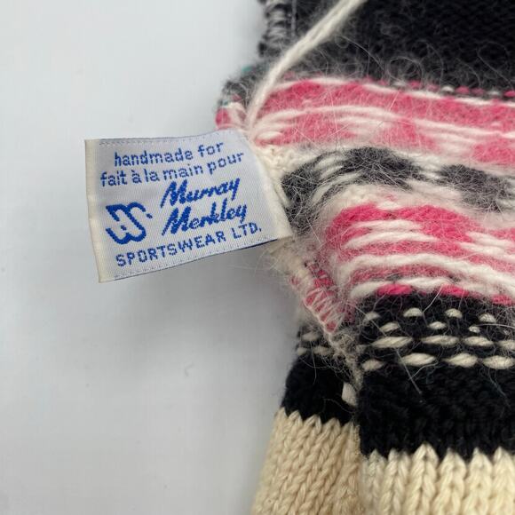 Vintage Wool Handknit Ski Nordic Fair Isle Hat Beanie Torque Snow Winter - Picture 5 of 7